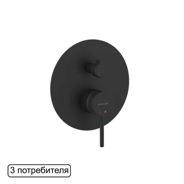 Смеситель для душа скрытого монтажа EXCELLENT Pi AREX.1247BL (черный мат). Фото 1