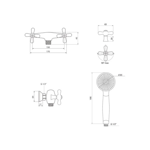 Смеситель для душа Славен СЛ-ДВ-О40, хром. Фото 2