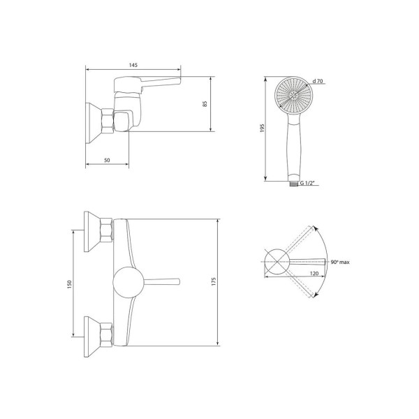 Смеситель для душа Славен СЛ-ОД-Д40, хром. Фото 2