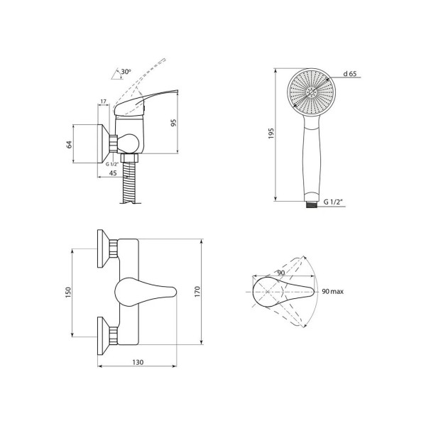 Смеситель для душа Славен СЛ-ОД-П40, хром. Фото 2