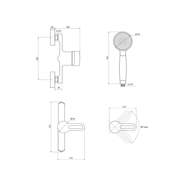 Смеситель для душа Славен СЛ-ОД-Т40, хром. Фото 2