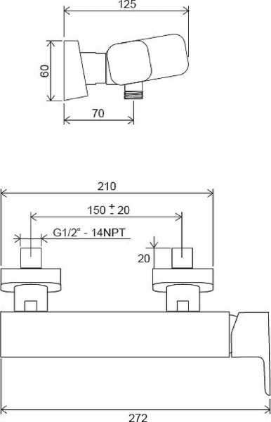 Смеситель для душа TD F 032.20/150 черный. Фото 3