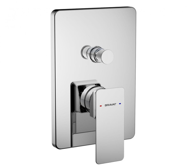 Смеситель для душа встраиваемый на 1 потока Bravat Phillis PB856101CP-2-ENG, хром. Фото 1