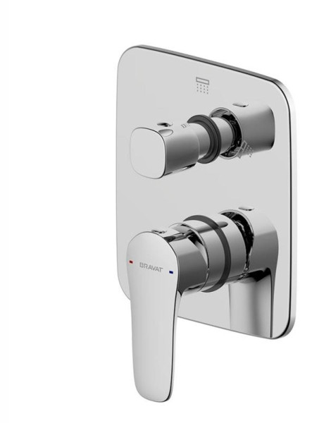 Смеситель для душа встраиваемый на 2 потока Bravat Source PB8173218CP-2-ENG, хром. Фото 1