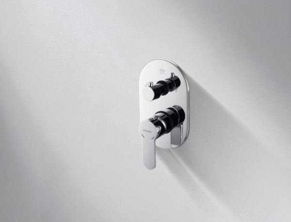 Смеситель для душа встраиваемый на 3 потока Bravat New Moon P69191C-RUS, хром. Фото 3