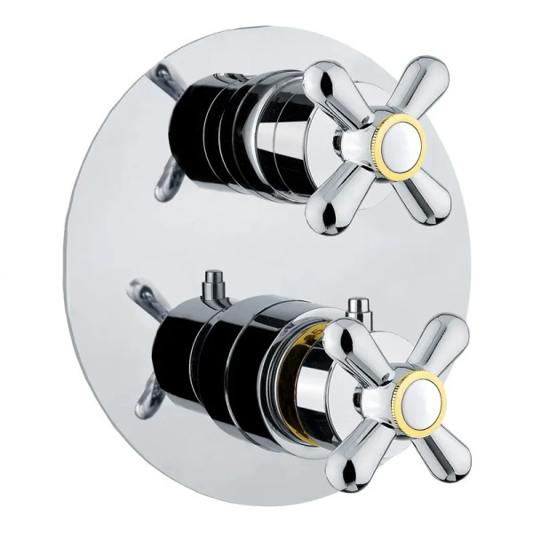 Смеситель для душа встраиваемый с термостатом Webert Armony AM970901017, хром/золото. Фото 1
