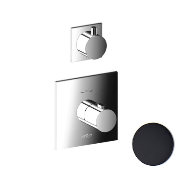 Смеситель для душа встраиваемый с термостатом Webert Elio EL971302560, черный. Фото 1