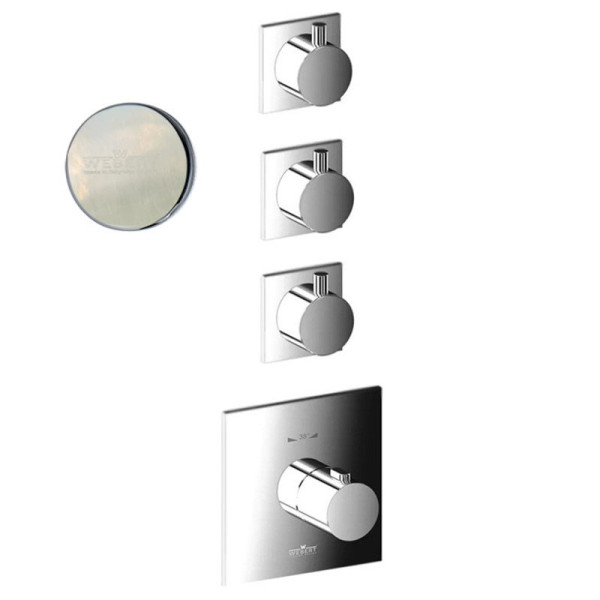 Смеситель для душа встраиваемый с термостатом Webert Elio EL971502345, никель. Фото 1