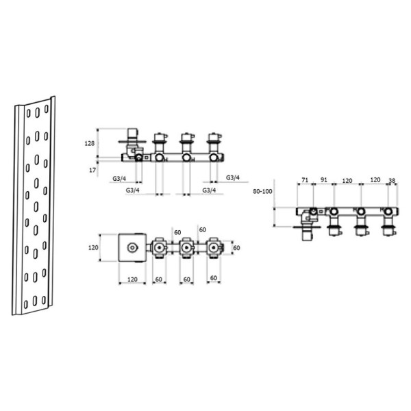 Смеситель для душа встраиваемый с термостатом Webert Elio EL971502345, никель. Фото 2