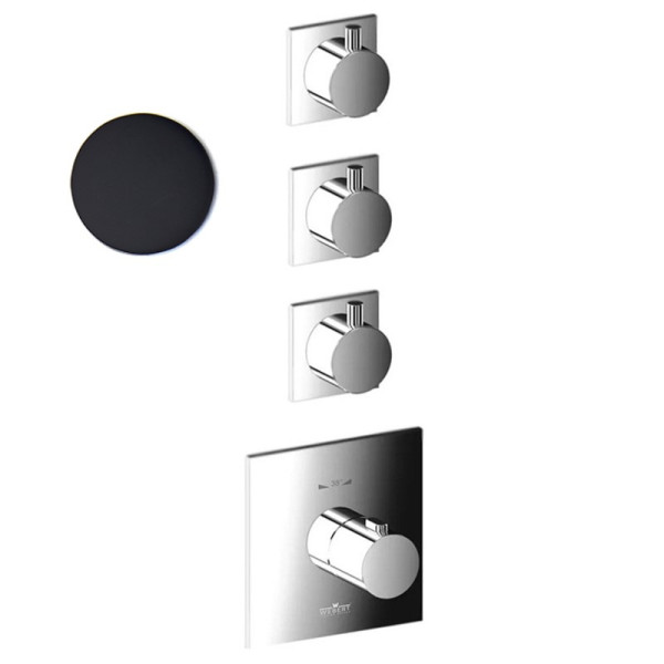 Смеситель для душа встраиваемый с термостатом Webert Elio EL971502560, черный. Фото 1