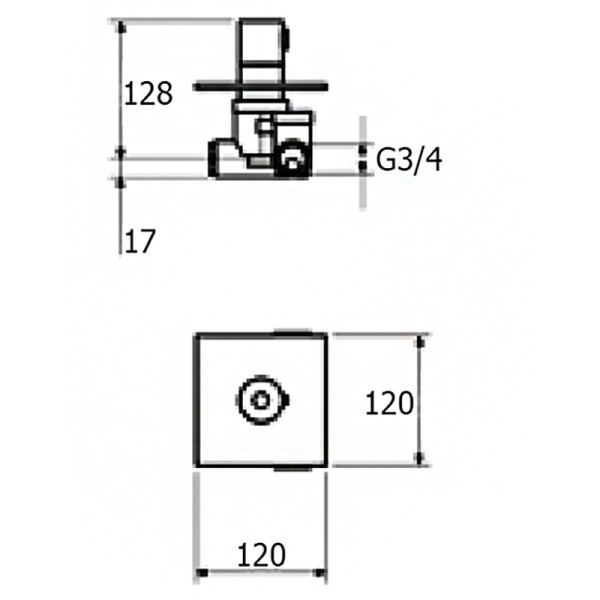 Смеситель для душа встраиваемый с термостатом Webert Elio EL972101015, хром. Фото 2