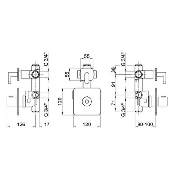 Смеситель для душа встраиваемый с термостатом Webert Living LV971302015, хром. Фото 2