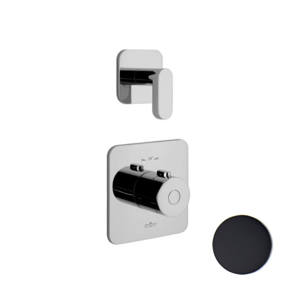 Смеситель для душа встраиваемый с термостатом Webert Living LV971302560, черный. Фото 1