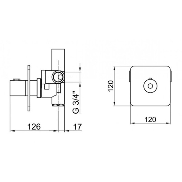 Смеситель для душа встраиваемый с термостатом Webert Living LV972101345, никель. Фото 2