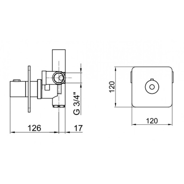 Смеситель для душа встраиваемый с термостатом Webert Living LV972101560, черный. Фото 2