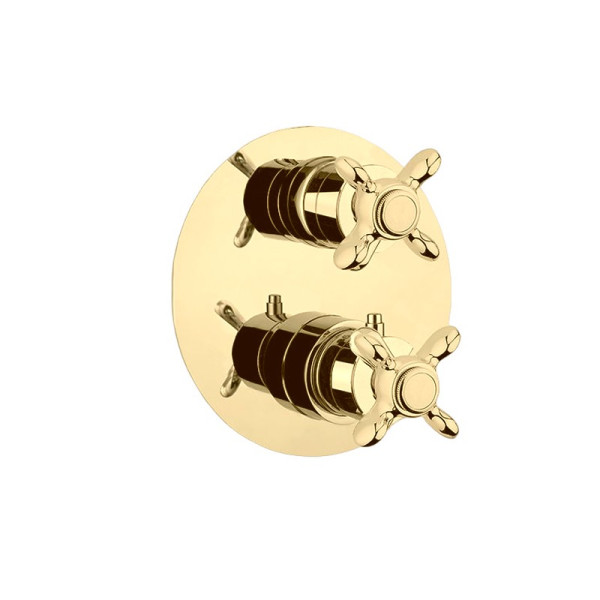 Смеситель для душа встраиваемый с термостатом Webert Ottocento OT970902010, золото. Фото 1