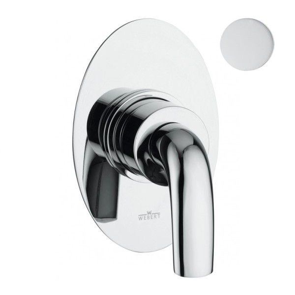 Смеситель для душа встраиваемый Webert Aria AC0680844, белый/хром. Фото 1