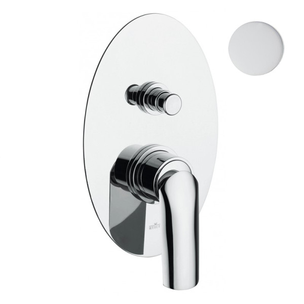 Смеситель для душа встраиваемый Webert Aria AI860101844, белый/хром. Фото 1