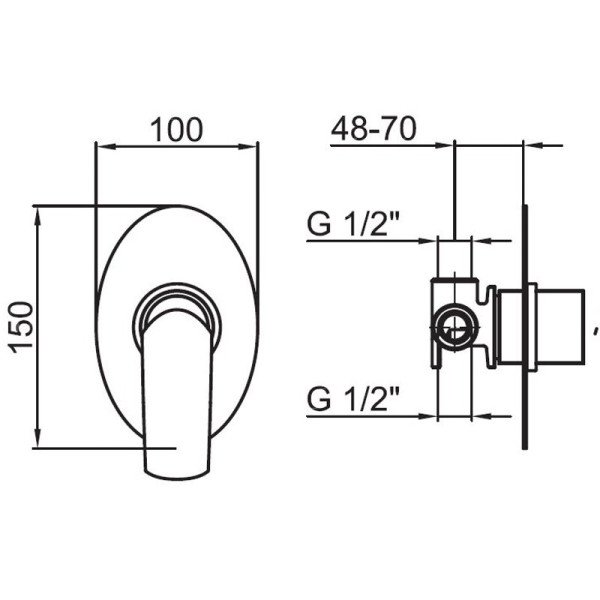 Смеситель для душа встраиваемый Webert Aria AI880101560, черный. Фото 2