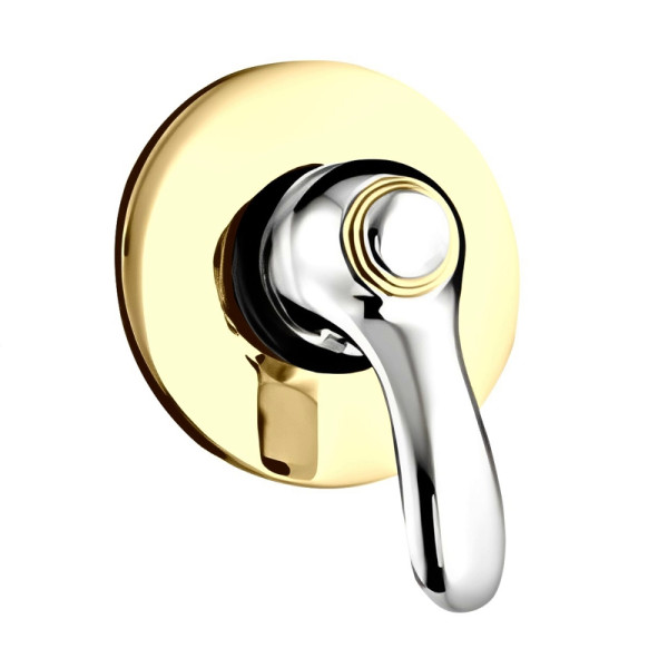 Смеситель для душа встраиваемый Webert Aurora AU880101017, хром/золото. Фото 1