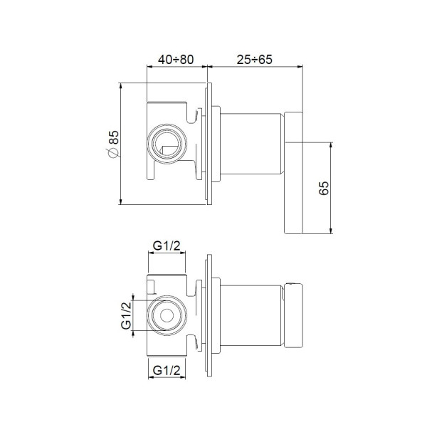 Смеситель для душа встраиваемый Webert Coral CO880101560, черный. Фото 2