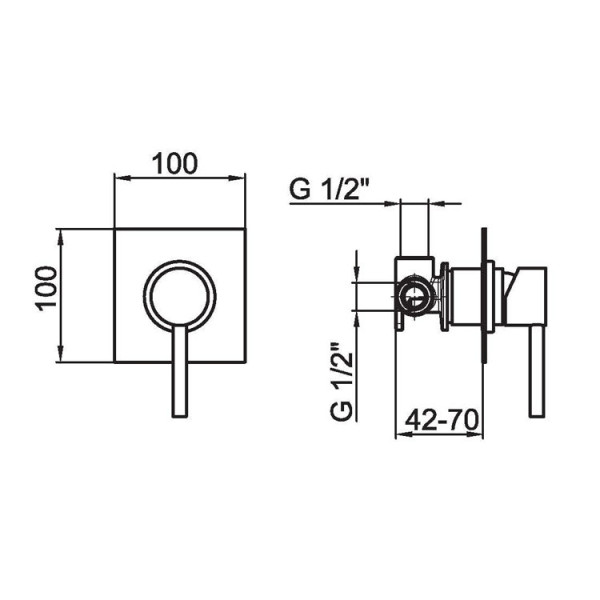 Смеситель для душа встраиваемый Webert Elio EL880101345, никель. Фото 2