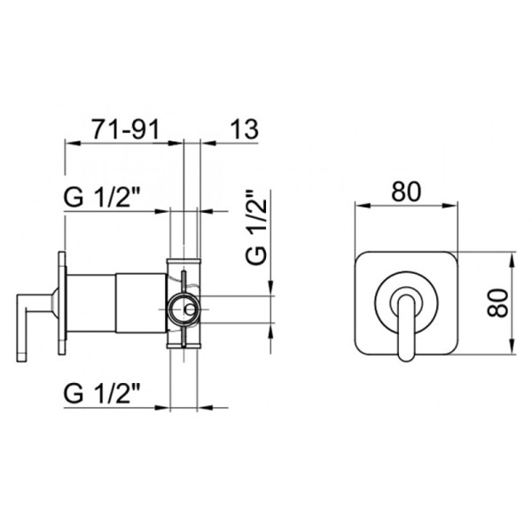 Смеситель для душа встраиваемый Webert Living LV880101560, черный. Фото 2