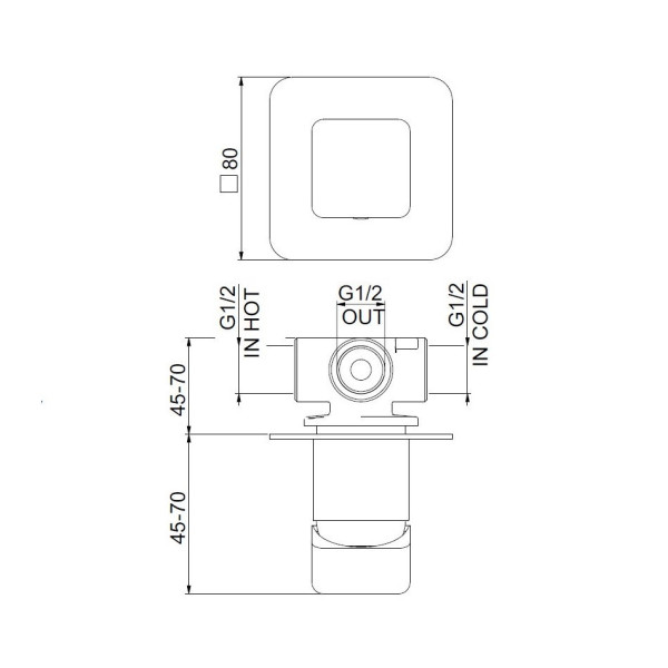 Смеситель для душа встраиваемый Webert ONE-X OX880101015, хром. Фото 2