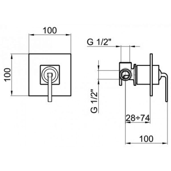 Смеситель для душа встраиваемый Webert Wolo WO880101564, хром/черный. Фото 2