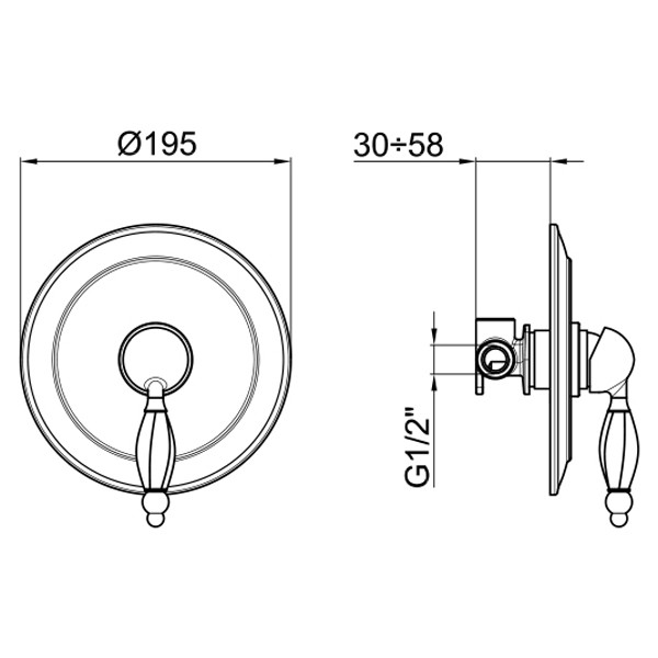 Смеситель для душа Webert Alexandra AL880101015. Фото 2