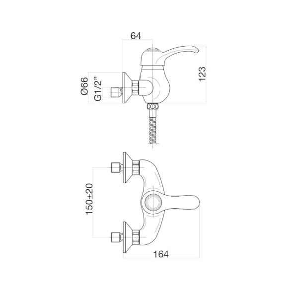 Смеситель для душа Webert Aurora AU870102015, хром. Фото 2