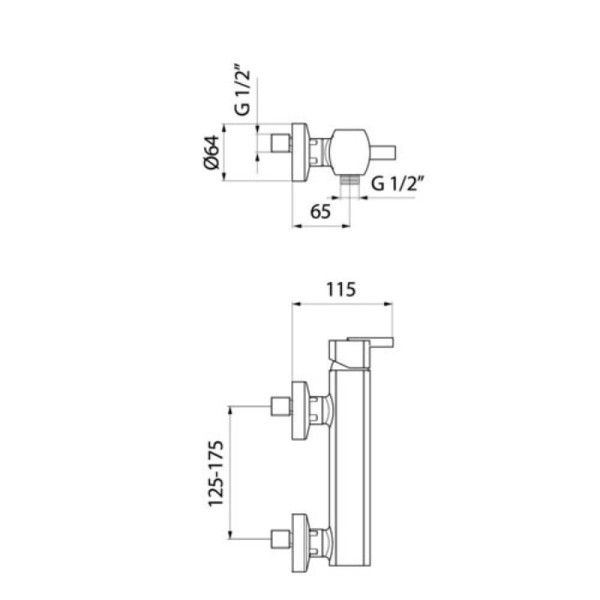 Смеситель для душа Webert Azeta AZ870102015, хром. Фото 2