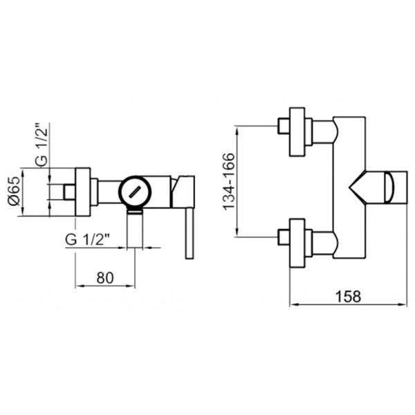 Смеситель для душа Webert Elio EL870102560, черный. Фото 2