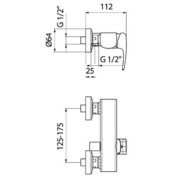 Смеситель для душа Webert Kimono KI870102015, хром. Фото 2