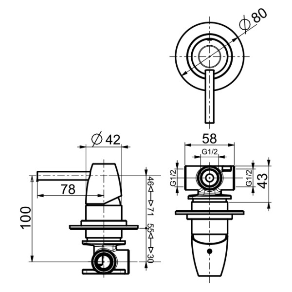 Смеситель для душа Webert Opera Moderna OE880101985. Фото 2