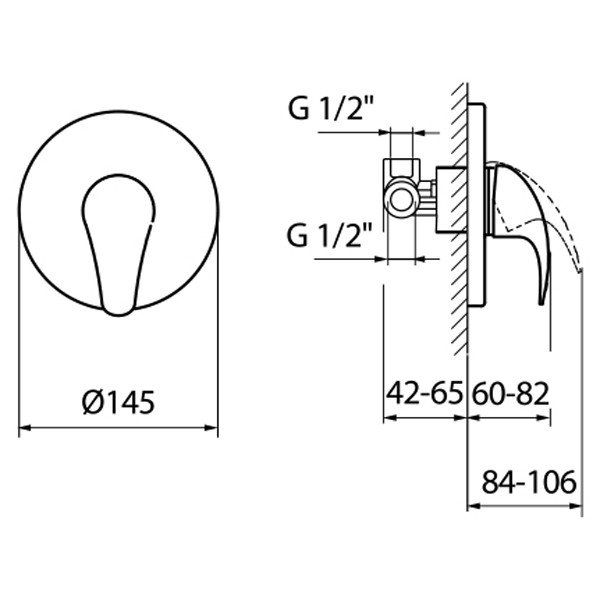 Смеситель для душа Webert Sax SX880101015. Фото 2