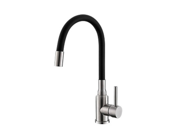 Смеситель для кухни Alveus Flexa Black Sat черный. Фото 1