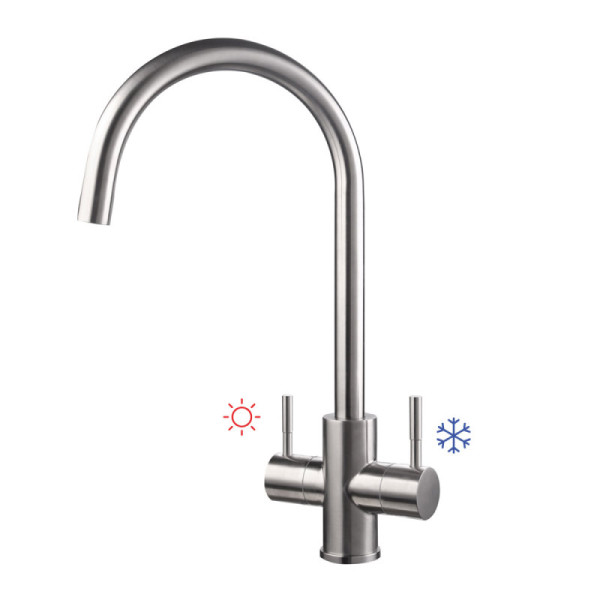 Смеситель для кухни двухзахватный WesnaArt EKO05-1102, сатин. Фото 3