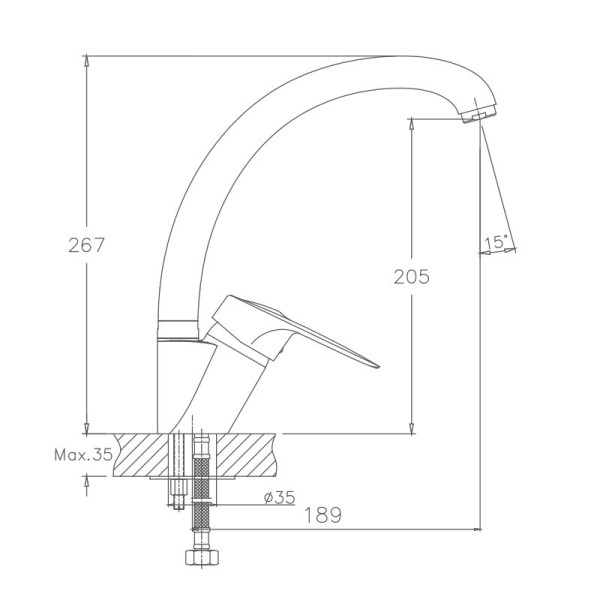 Смеситель для кухни Haiba HB4104, хром. Фото 2