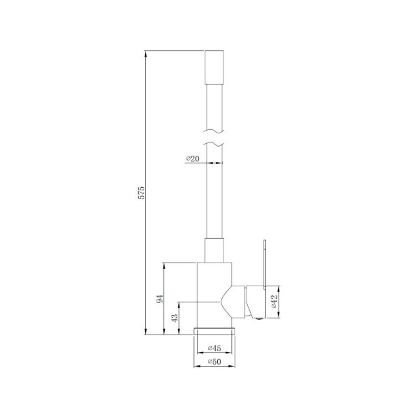 Смеситель для кухни OLISAN STEEL ST1010, сатин/черный. Фото 2