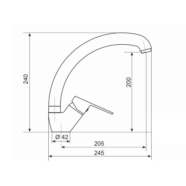 Смеситель для кухни Practik PR-02-004, черный оникс. Фото 2