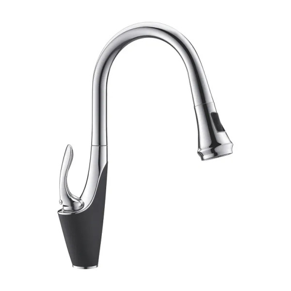 Смеситель для кухни Rose R123H, черный/хром. Фото 1