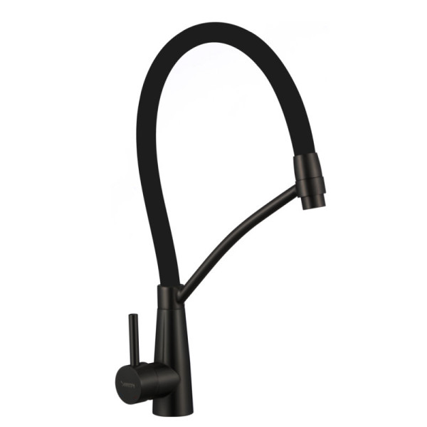 Смеситель для кухни с гибким изливом Fmark FS8255H-01, черный. Фото 1