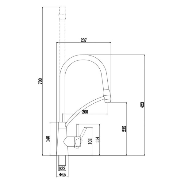 Смеситель для кухни с гибким изливом Fmark FS8255H-01, черный. Фото 2