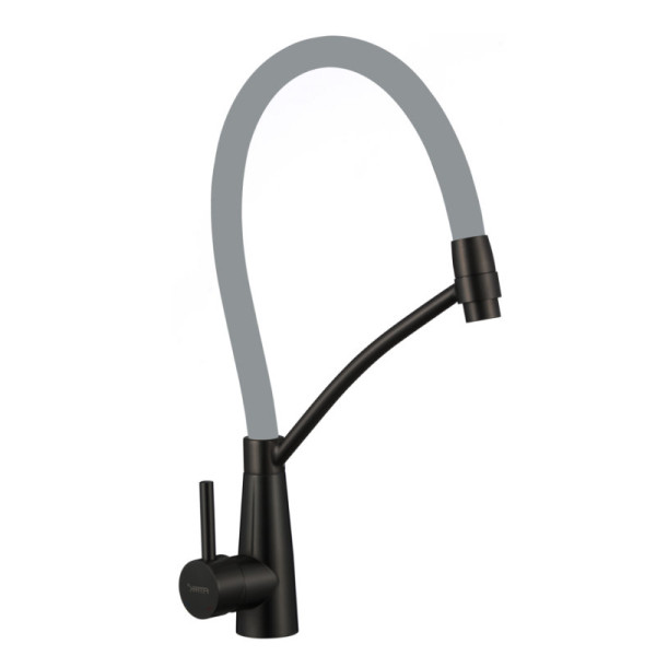 Смеситель для кухни с гибким изливом Fmark FS8255H-04, черный. Фото 1