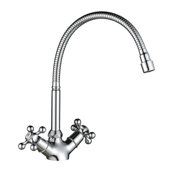 Смеситель для кухни с гибким изливом WesnaArt RASSVET, RAS02-180, хром. Фото 1