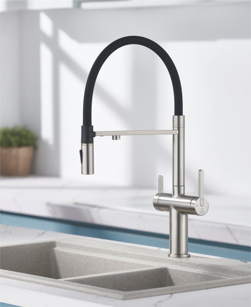Смеситель для кухни с подключением фильтра для воды Rose R458L, сатин. Фото 3