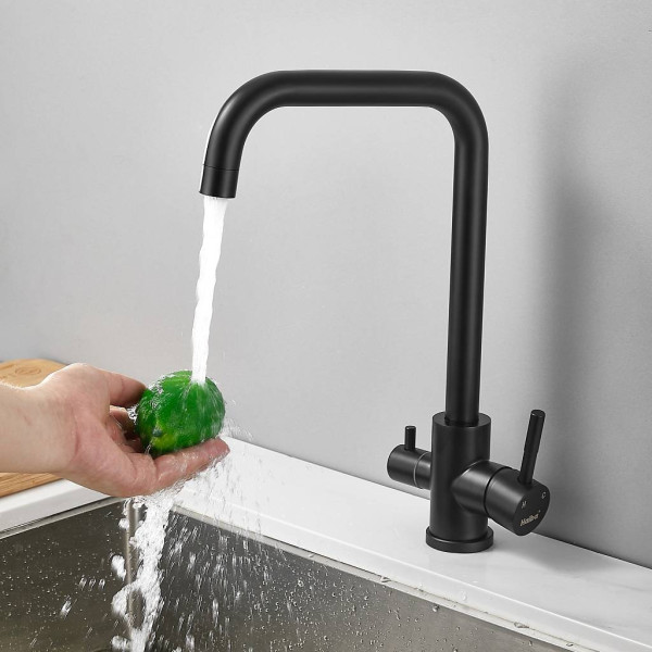 Смеситель для кухни с подключением фильтра воды Haiba HB43829-7, черный. Фото 3