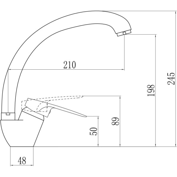 Смеситель для кухни Savol S-T4104-1, хром. Фото 2