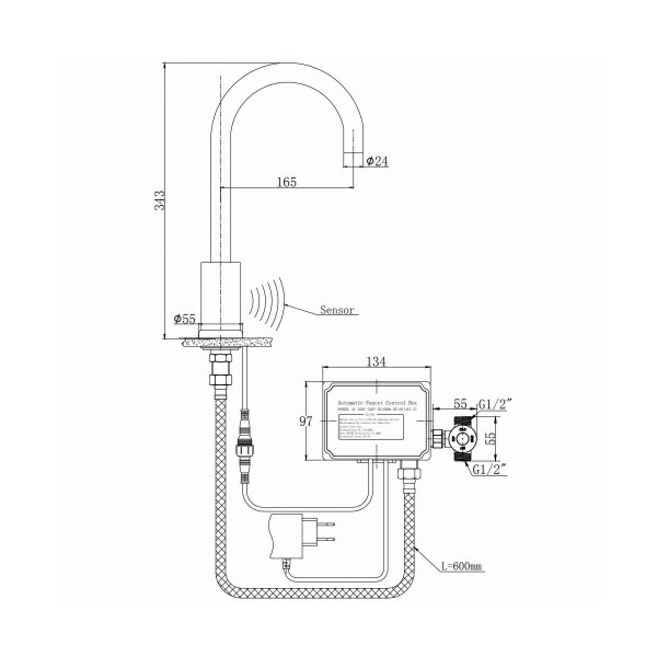 Смеситель для кухни сенсорный Raiber Sensor RSF88198, хром. Фото 2